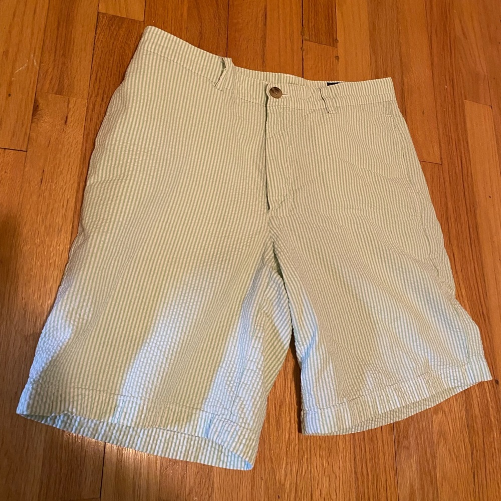 Vineyard Vines Green Seersucker Shorts